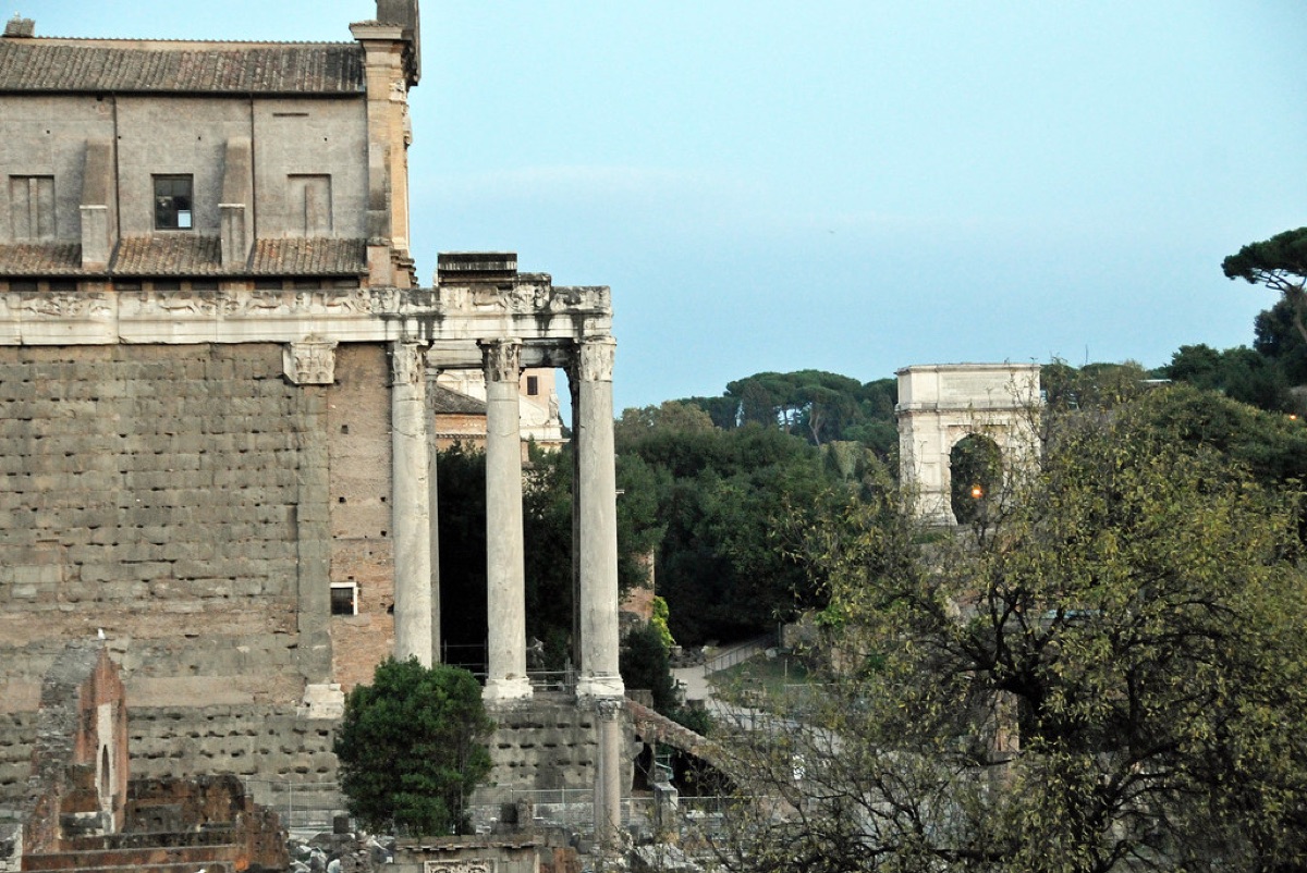 Roman Forum with arches and columns