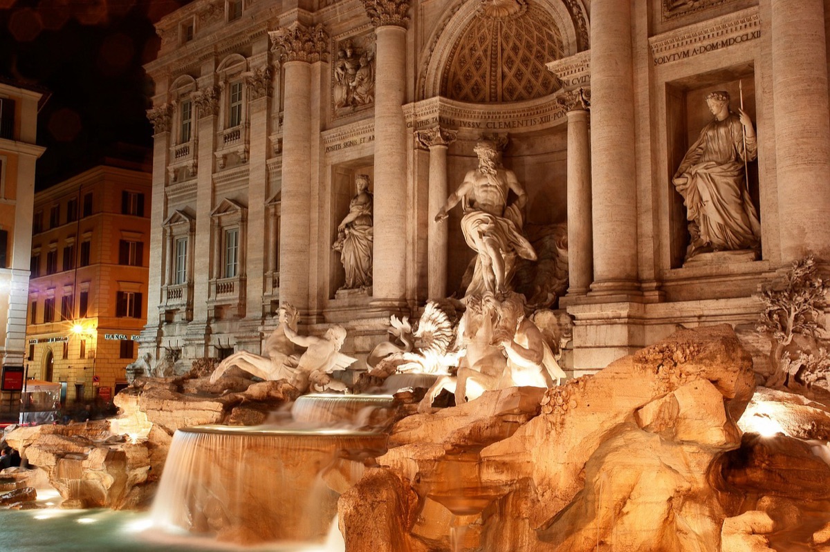 Trevi Fountain at sunset