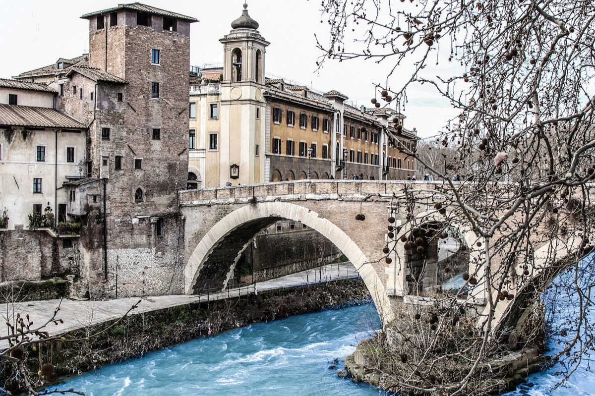 Ancient Roman ruins near Tiber River
