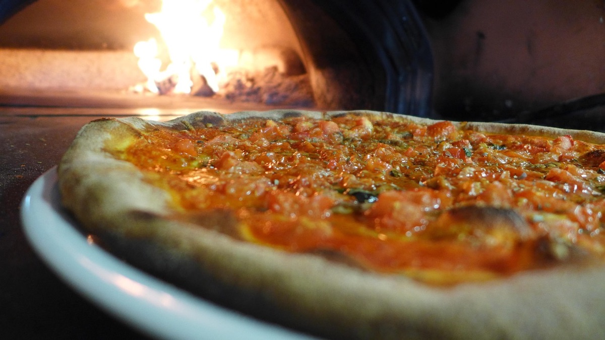 Trastevere street with pizza oven